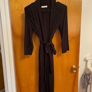 Black wrap robe dress - Postpartum Dress